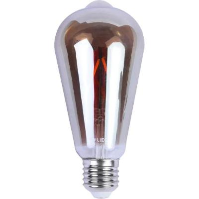Lâmpada LED Filamento ST64 3W Luz Quente 2200K Fumê Bivolt Liege Cosmetics