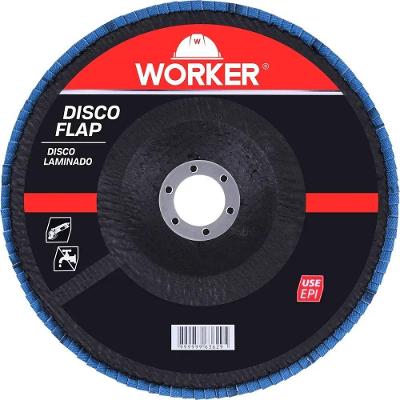 Disco Flap Reto Inox 7 Pol 177,8mm Grao 80 8500 RPM Worker
