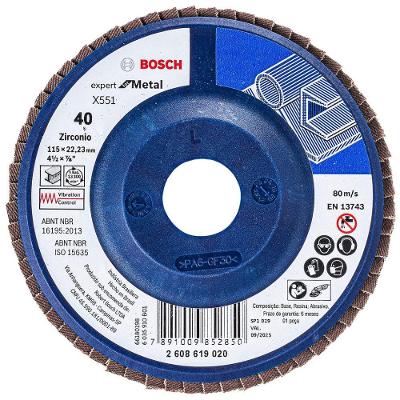 Disco Flap Expert para Metal Base Plástica Grão 40 2608619020000 Bosch