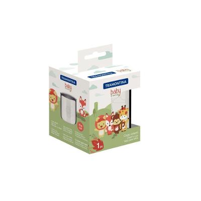 Copo Infantil Baby Friends Aço Inox 340ML Desenho em Baixo-Relevo Compatível com Máquina de Lavar
