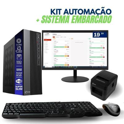 Computador PDV com Impressora e Monitor Core I3 6aG 8GB SSD 240GB Sistema TOB Food Embarcado