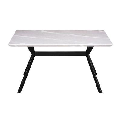 Mesa de Jantar Nika 4 Lugares Retangular MDF 140CM Marmorizado Cinza OR Design