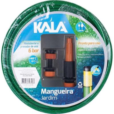 Mangueira de Jardim Kala 15 Metros 4 Camadas Verde Kit Completo