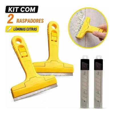 Kit de Ferramentas para Aplicação e Remoção com Raspador Espátula Amarelo e Estiletes Outras Marcas