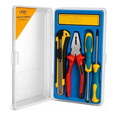 Kit Jogo de Ferramentas A-100 4 Peças com Maleta Plástica Transparente Preto Outras Marcas