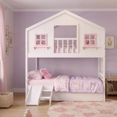 Treliche Casinha dos Sonhos com Varanda Madeira Maciça Branco Rosa Housin