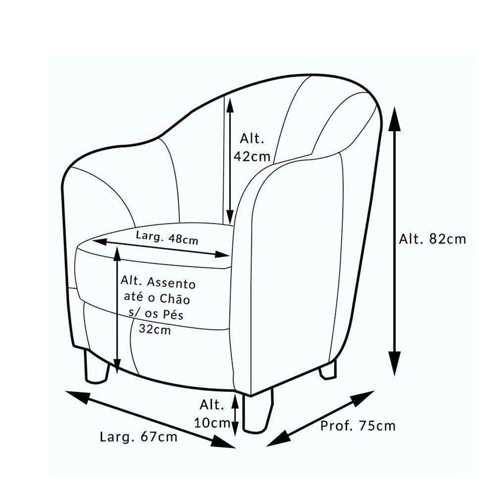 Poltrona Decorativa Sala de Estar Pés Madeira Kairós Couro Chocolate Gran Belo - 4