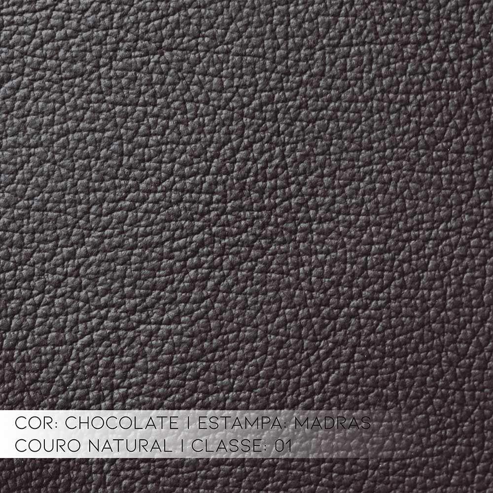 Poltrona Decorativa Sala de Estar Pés Madeira Kairós Couro Chocolate Gran Belo - 6