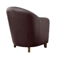 Poltrona Decorativa Sala de Estar Pés Madeira Kairós Couro Chocolate Gran Belo - 3