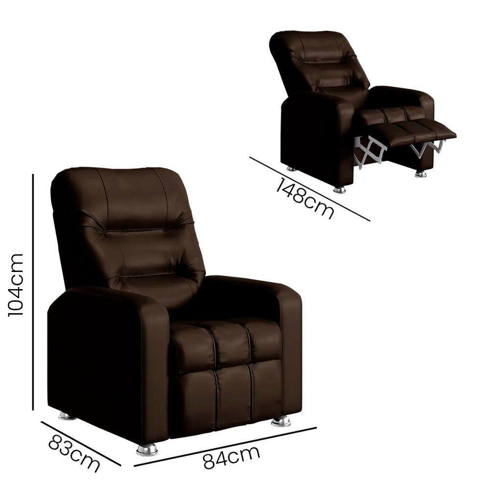 Poltrona Do Papai Reclinável Maldivas Corano Marrom - Speciale Home Marrom - 7