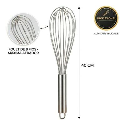 Fuê de Cozinha para Claras Ovos Massas Aço Inox 40CM Outras Marcas