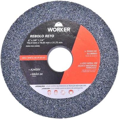 Rebolo Reto Uso Geral 6x3-4x1.1-4 Grao 24 Grosso Worker