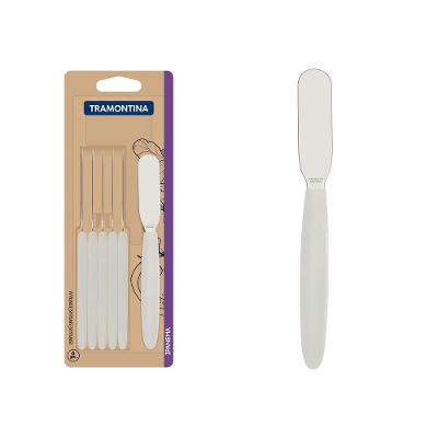 Espátula para Manteiga Ipanema Servir Aço Inox e Polipropileno Branco 6 Peças Tramontina