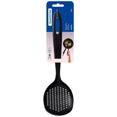 Espumadeira Ability Nylon Alta Resistência Suporta Até 180°C Cozinha Antiaderente Preto Tramontina