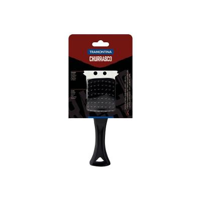 Escova para Churrasco Cerdas Aço Inox Cabo Polipropileno Limpeza Grelhas Preto Tramontina