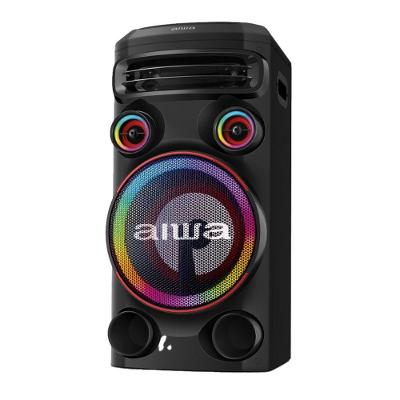 Torre de Som Aiwa AWS-T1W-02 1600W Estéreo Bluetooth 5.3 USB Aux RCA LED RGB Preto