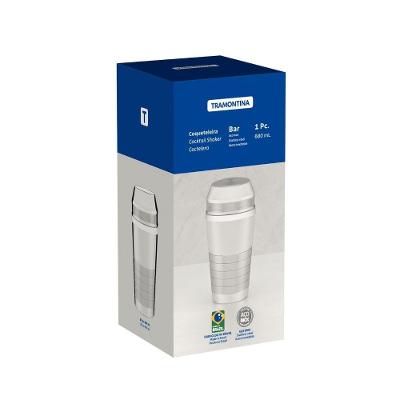 Coqueteleira Millenium para Drinks Aço Inox Acabamento Alto Brilho Detalhes Foscos Uso Bar