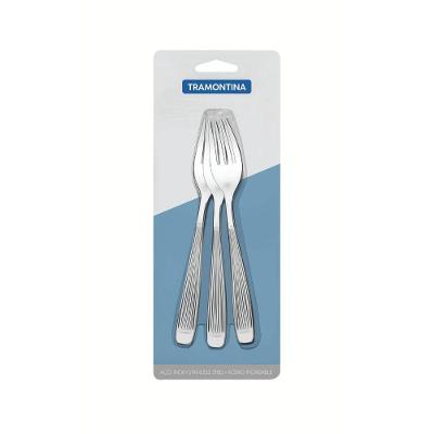 Conjunto de Garfos para Sobremesa Athenas Aço Inoxidável Acabamento Brilho e Fosco 3 Peças