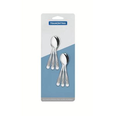 Conjunto 6 Colheres para Café Athenas Aço Inox Brilho e Fosco Tramontina