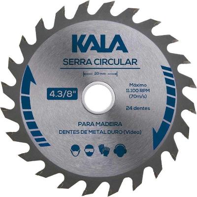 Serra Circular 185mm 36 Dentes 7200 RPM para Madeira Kala com Bucha 16mm