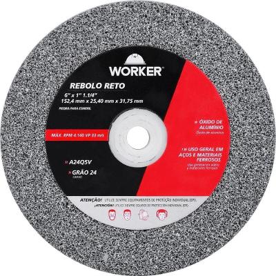 Rebolo Uso Geral 6x1x1.1-4 Grao 24 para Desbaste e Afiacao Grosso Worker