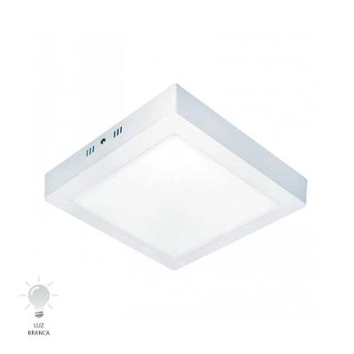 Plafon LED Quadrado Sobrepor 24W 6000K 1800LMS Branco Bivolt Blumenau Iluminação