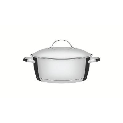 Caçarola Rasa Allegra Aço Inox Fundo Triplo 3,3L 22CM com Tampa Tramontina
