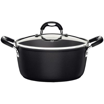 Caçarola Mônaco Induction Alumínio Antiaderente 6,4L Tampa Vidro Preto Tramontina