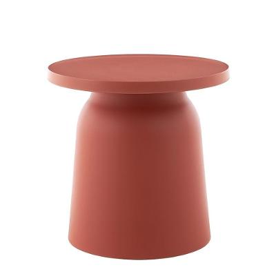Mesa Lateral Amanhecer Redonda Plástico 47CM Laranja Fosco