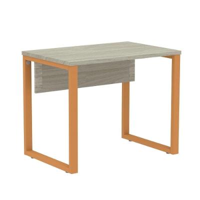 Mesa de Trabalho Retangular P25 TUB Contemporânea MDF-MDP 90CM Nogueira Casablanca Laranja Pandin
