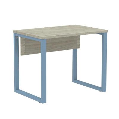 Mesa de Trabalho Retangular P25 TUB Contemporânea MDP 90CM Nogueira Casablanca Azul Dali Pandin