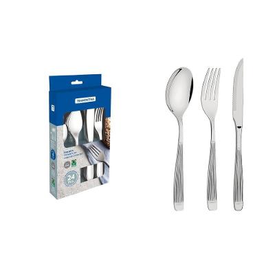 Faqueiro para Churrasco Athenas 24 Peças Aço Inox Acabamento Fosco e Brilho Tramontina
