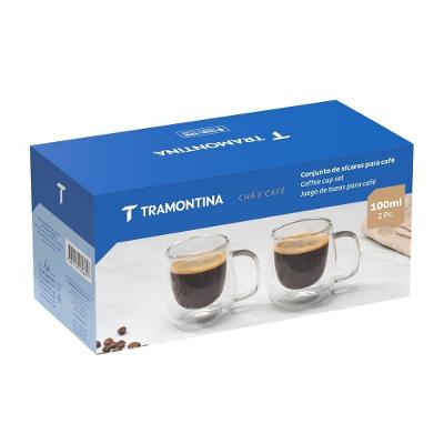Conjunto de Xícaras para Café Vidro Duplo Isolamento Térmico 2 Peças Tramontina