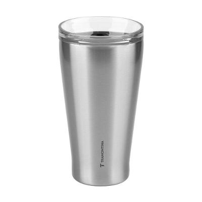 Copo Térmico Exata Aço Inox Parede Dupla Isolamento a Vácuo com Tampa Tramontina 550ML