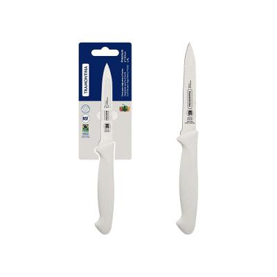 Faca para Legumes e Frutas Premium Aço Inox Cabo Polipropileno Branco Uso Culinário Tramontina