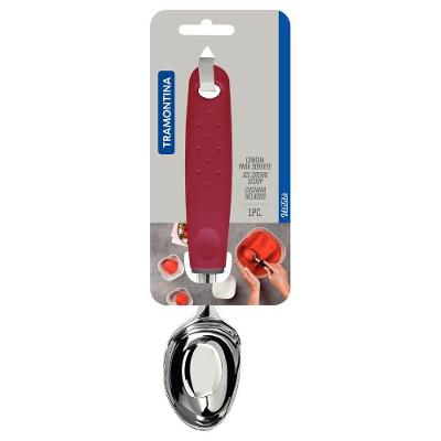 Concha para Sorvete Utilità Zamak Cromado Cabo Polipropileno Vermelho Tramontina