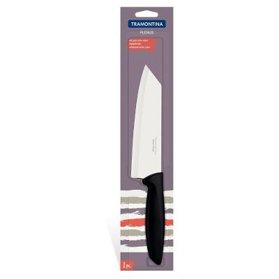 Faca para Fatiar e Picar Plenus Cozinha Aço Inox Cabo Polipropileno Preto Tramontina