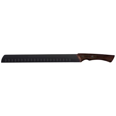Faca para Fatiar Churrasco Black Aco Inox e Madeira Sulcos Que Reduzem Atrito para Carnes Tramontina