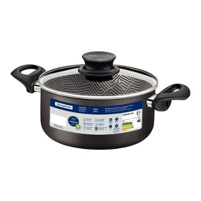 Caçarola Paris Alumínio Antiaderente 6,3L Tampa Vidro Chumbo Tramontina