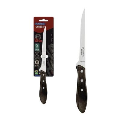 Faca para Desossar Polywood Aço Inox Cabo Madeira Castanho Alta Resistência Tramontina