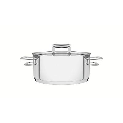Caçarola Brava Rasa Aço Inox Fundo Triplo 2,9L 20CM com Tampa Tramontina