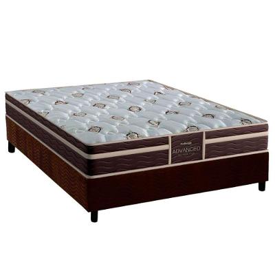 Cama Box com Colchão Casal CRC Viúva Ortopédico Tech1500 Suede Marrom Antiácaro Probel