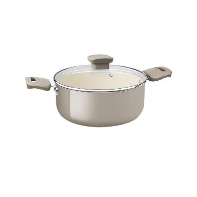 Caçarola Veronese Alumínio Reciclado Cerâmico 2,6L Tampa Vidro Bege Mineral Tramontina