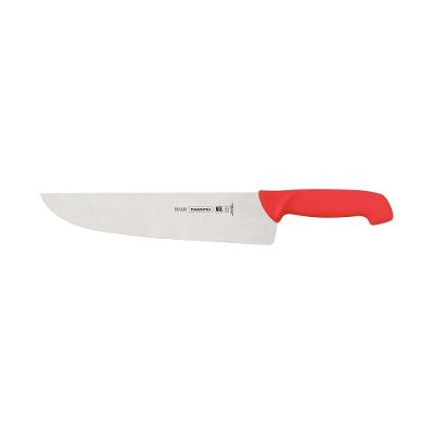 Faca Açougueiro Master Profissional Aço Inox Cabo Polipropileno Antimicrobiano Vermelho Tramontina