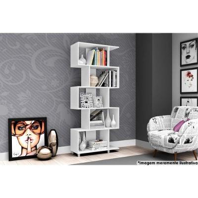 Estante de Livros ESM209 1 Prateleira 5 Nichos Branco Movelbento