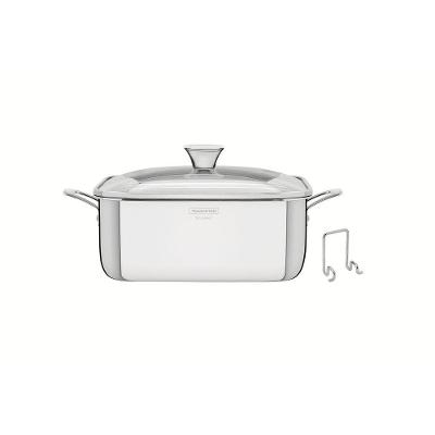 Caçarola Grano Quadrada Aço Inox 7,3L com Corpo Triplo Tramontina