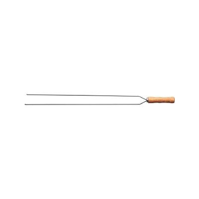 Espeto Duplo para Churrasco Lâmina Aço Inox Cabo Madeira Estabilidade Alimentos 75CM Tramontina