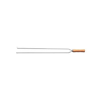 Espeto Duplo para Churrasco Aço Inox Cabo Madeira Natural Estampagem Reforçada 65CM Tramontina