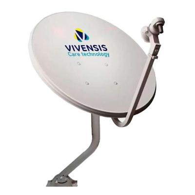 Antena Digital Vivensis 187 Monoponto Banda Ku Ganho 36,6 Dbi Externa Cinza