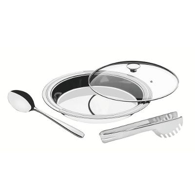 Kit para Servir Ciclo Redondo Aço Inox com Tampa de Vidro 3 Peças Tramontina